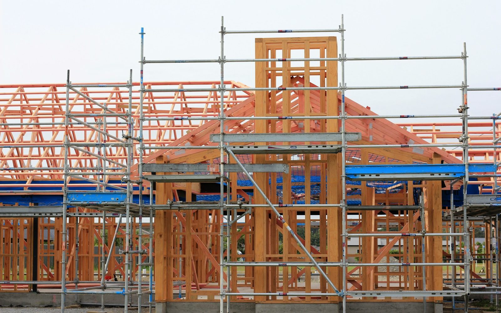 a building under construction with scaffolding around it